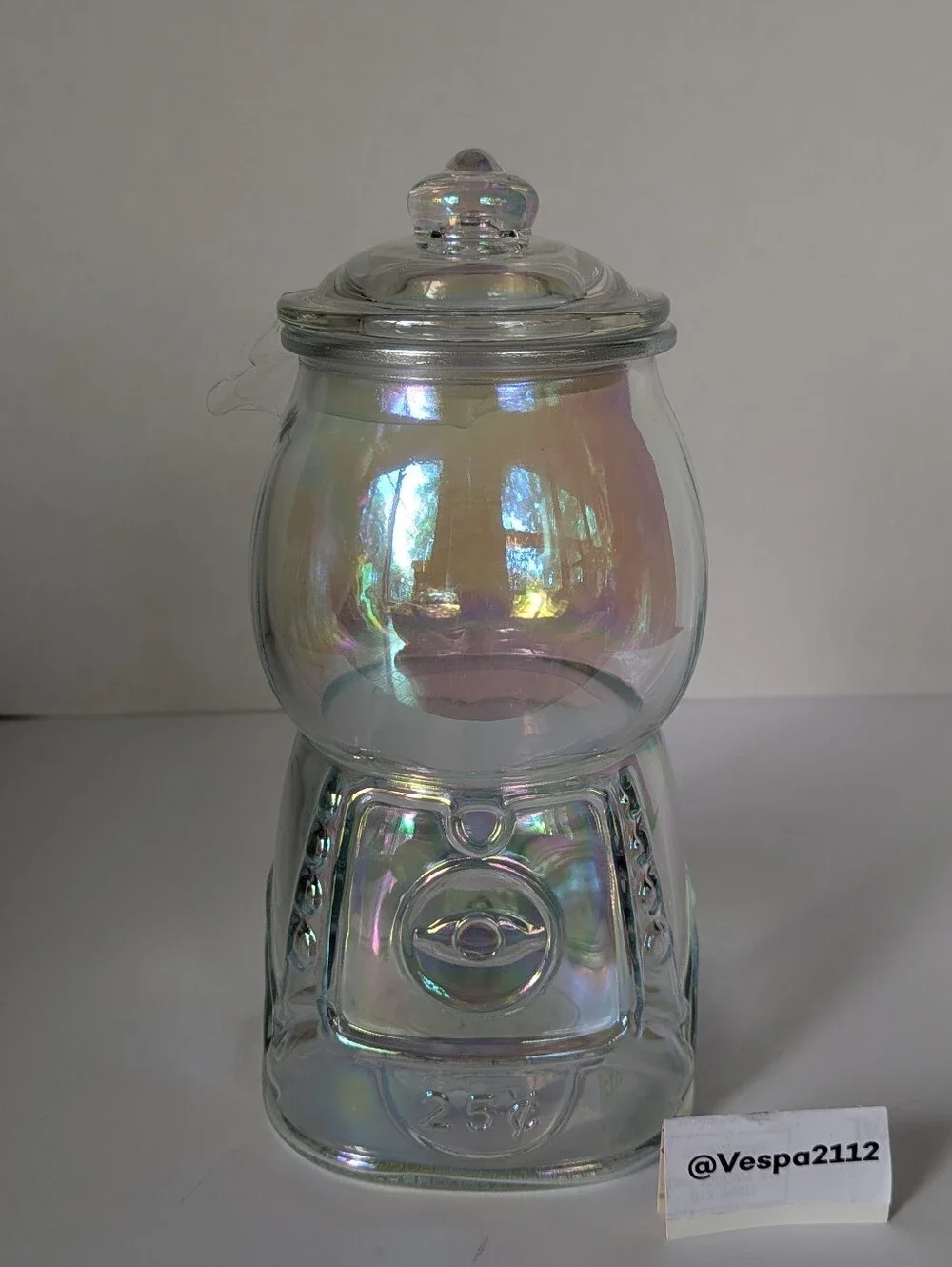 Target Bullseye Playground Summer Gumball Machine Iridescent Glass Candy Jar